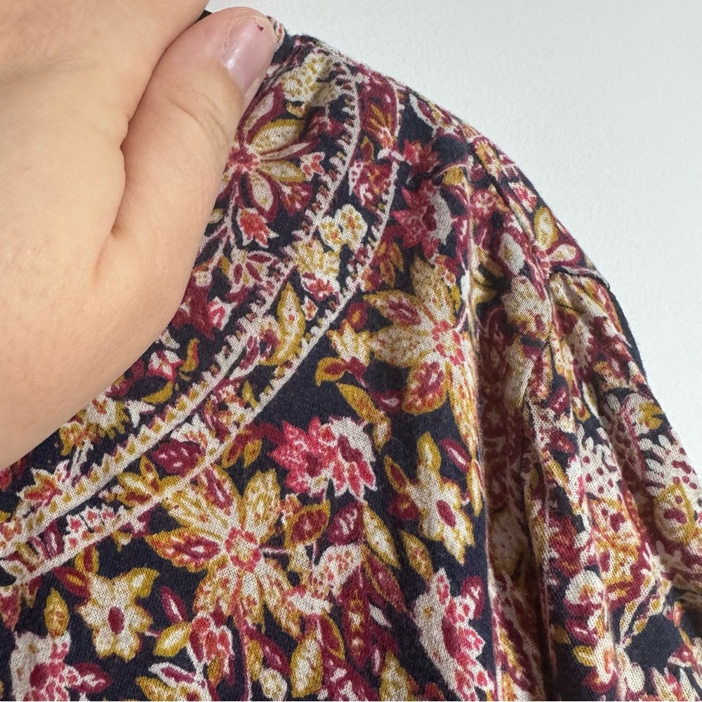 Lucky Brand Paisley Boho Top 3X Plus Soft Stretch Blouse - Picture 3 of 7